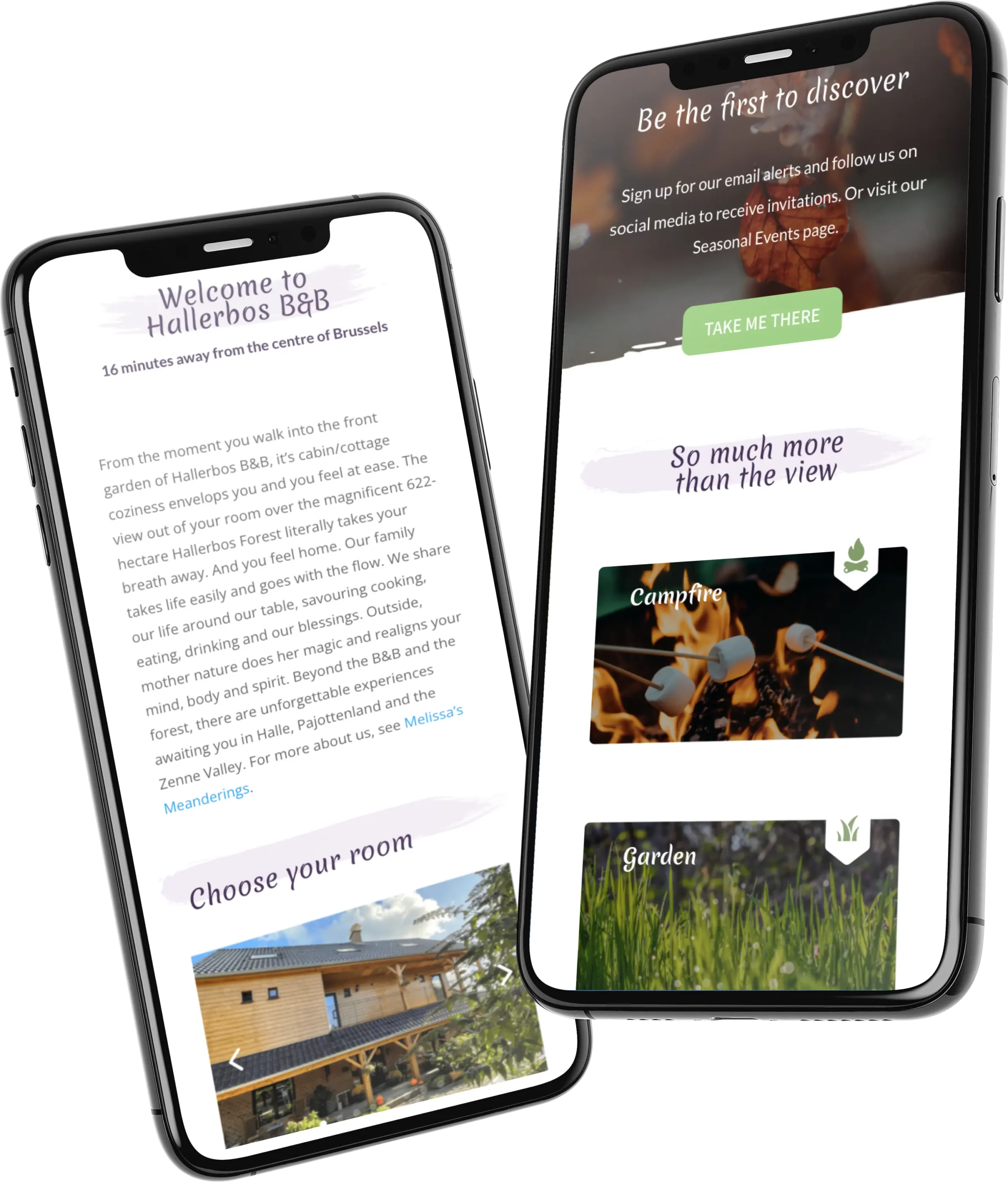 Hallerbos B&B mobile webdesign | 3KLIKS ©